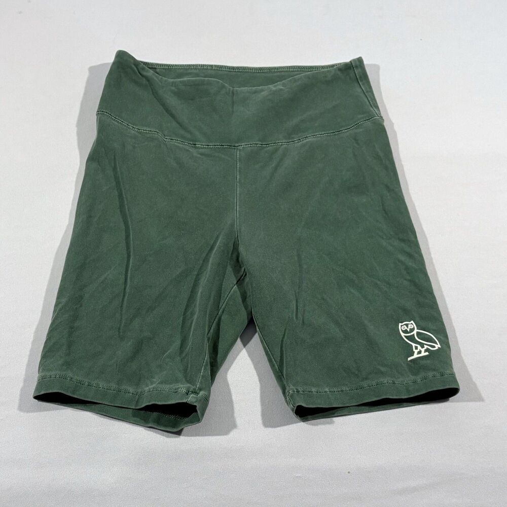 October’s Very Own OVO Women's Garment Dye Bike Short Green SS22 Sz S CANADA